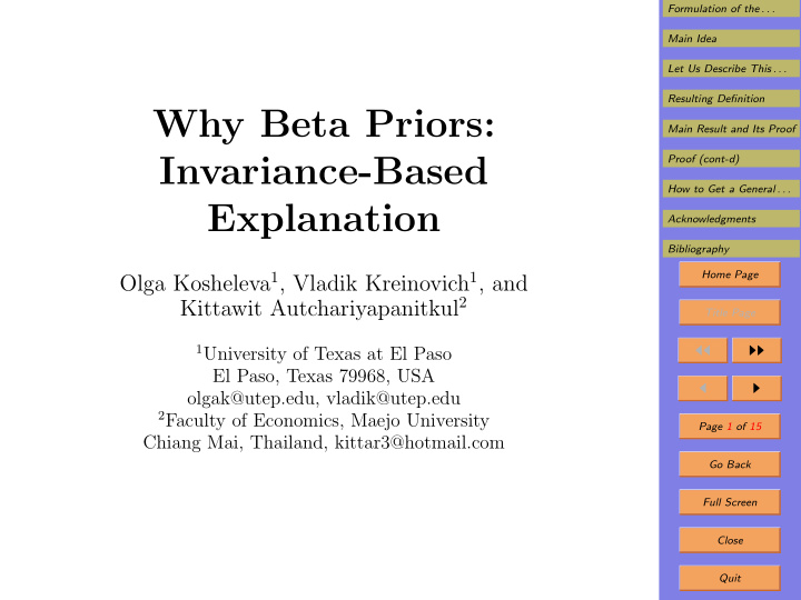 why beta priors