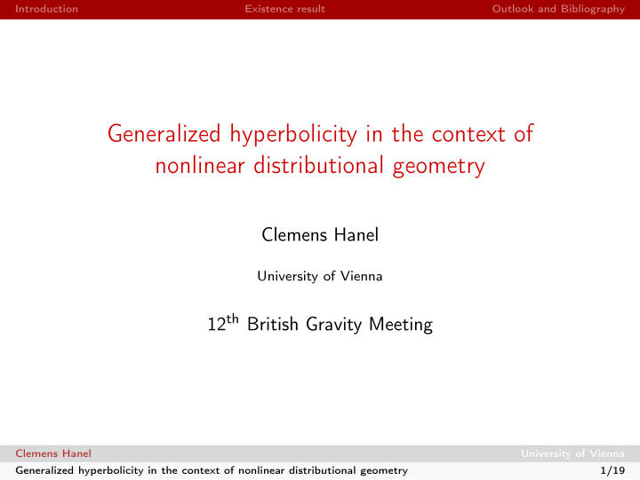 generalized hyperbolicity in the context of nonlinear
