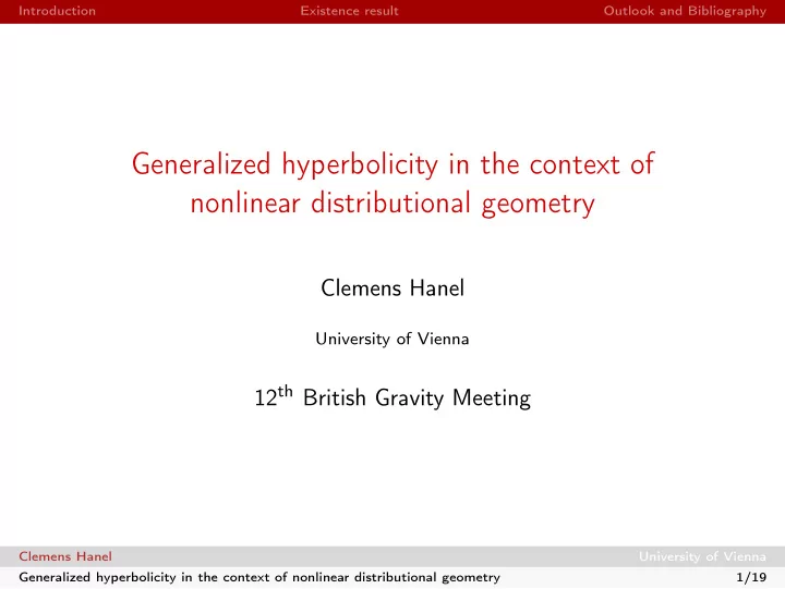 generalized hyperbolicity in the context of nonlinear