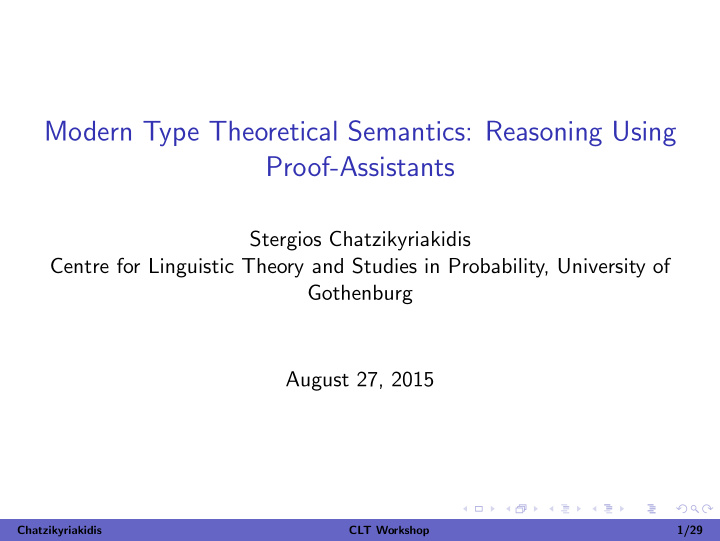 modern type theoretical semantics reasoning using proof