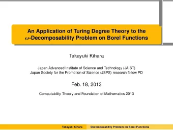 .  Two Keywords  .  .  .  The Shore-Slaman Join Theorem (1999)  1  It was proved by using