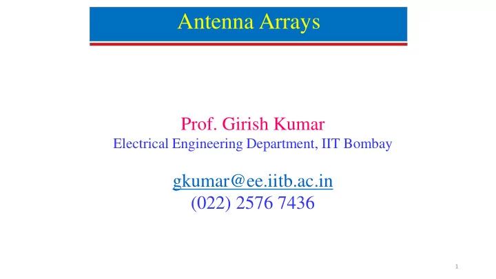 antenna arrays