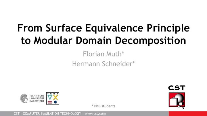 from surface equivalence principle