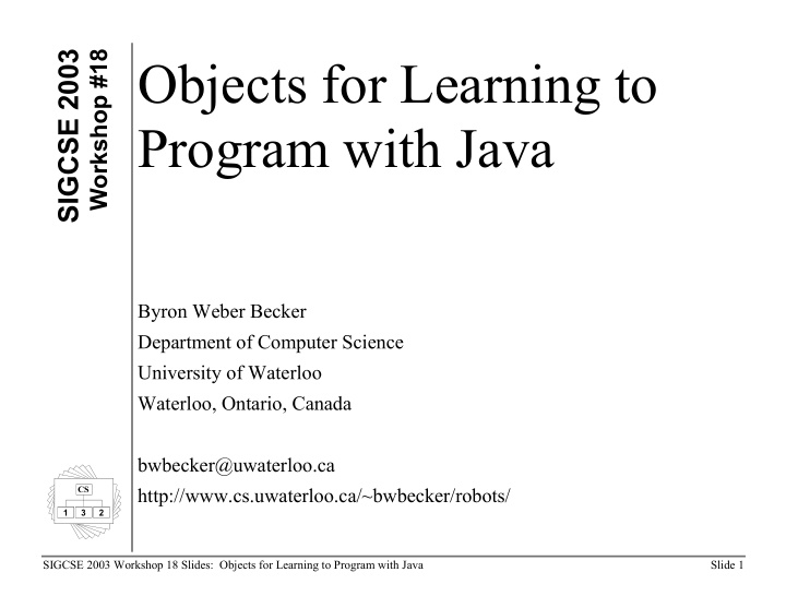 objects for learning to