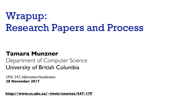 wrapup research papers and process