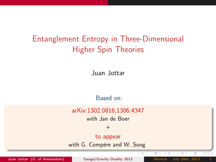 entanglement entropy in three dimensional higher spin