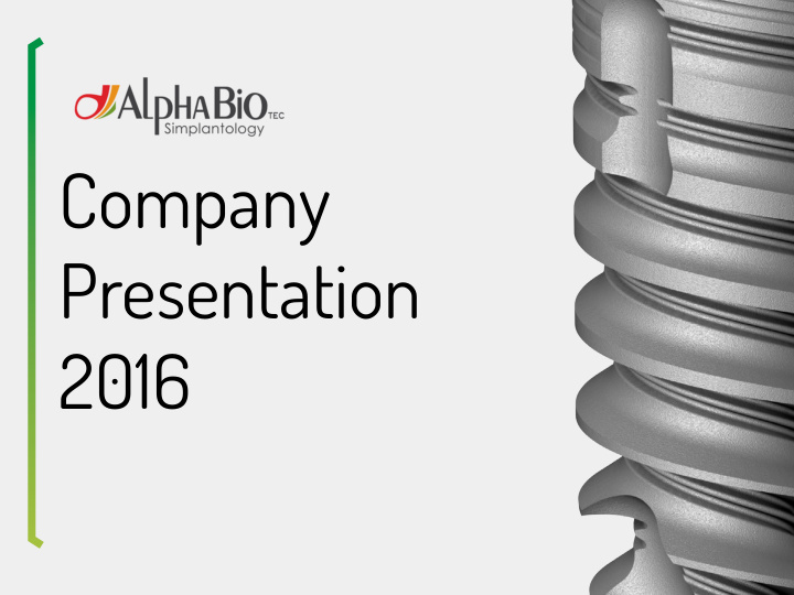 company presentation 2016 who
