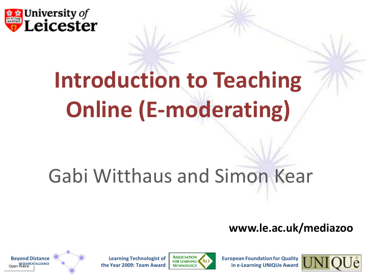 introduction to teaching online e moderating