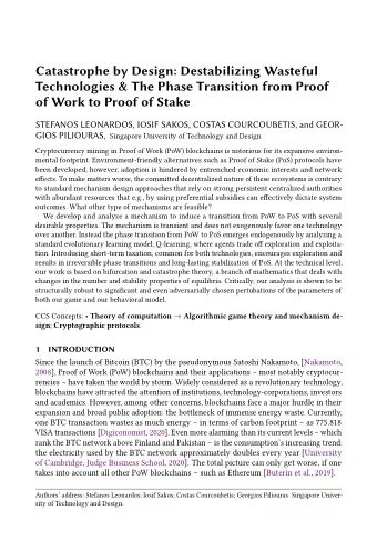 Catastrophe by Design: Destabilizing Wasteful  Technologies &amp; The Phase Transition from Proof