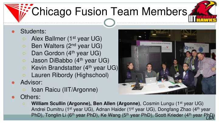 chicago fusion team members