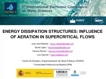 ENERGY DISSIPATION STRUCTURES: INFLUENCE  OF AERATION IN SUPERCRITICAL FLOWS Juan Jos Rebollo 1