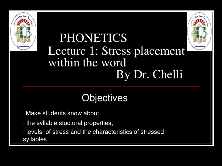 lecture 1 stress placement