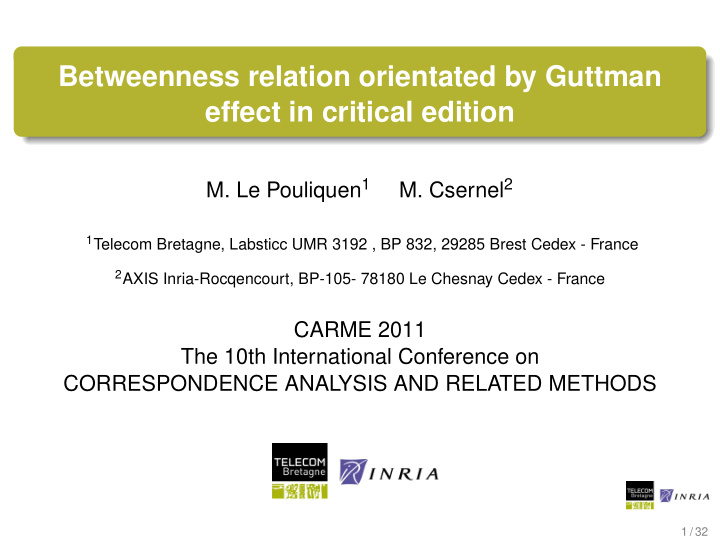 betweenness relation orientated by guttman effect in