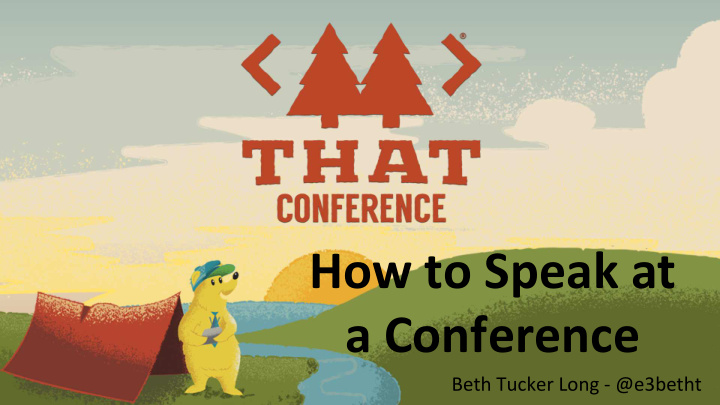 how to speak at a conference