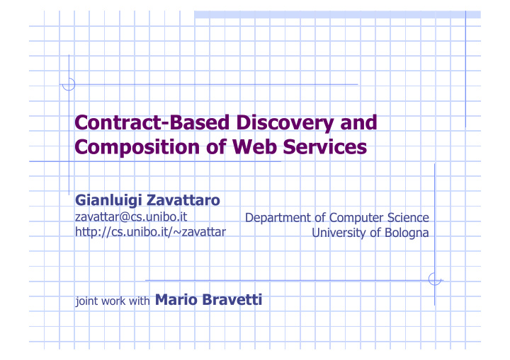contract based discovery and composition of web services