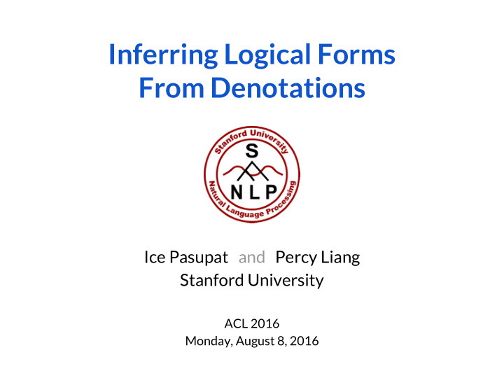 inferring logical forms from denotations