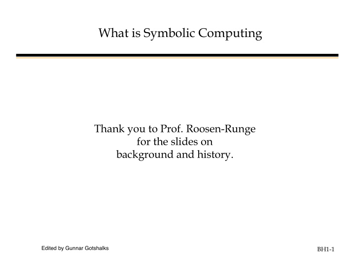 what is symbolic computing