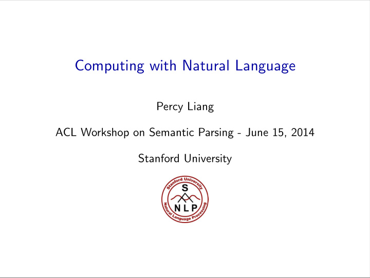 computing with natural language