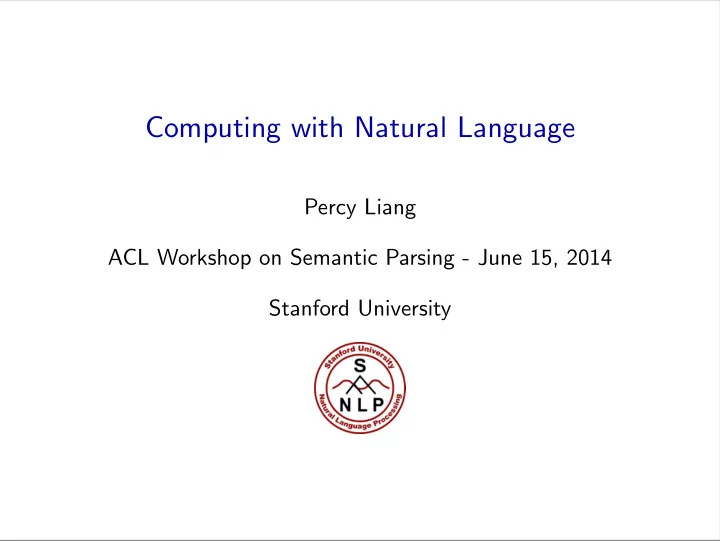 computing with natural language
