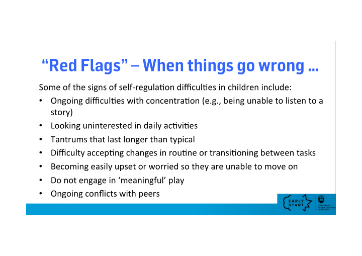 red flags when things go wrong