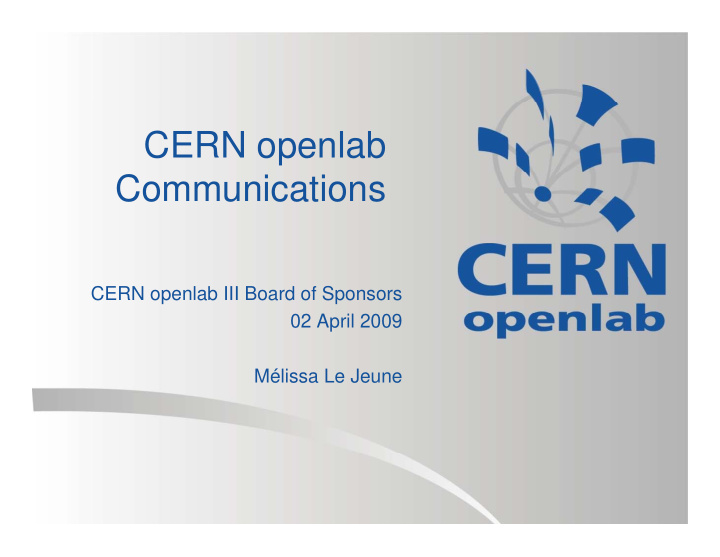 cern openlab communications