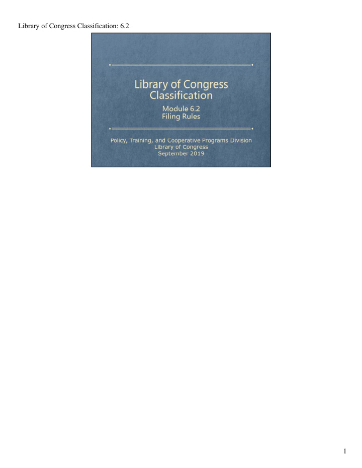 library of congress classification 6 2 1 library of