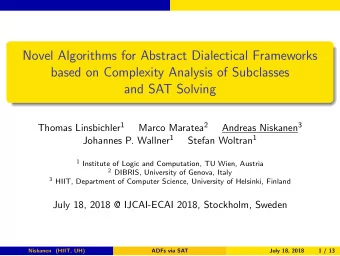 Novel Algorithms for Abstract Dialectical Frameworks  based on Complexity Analysis of Subclasses