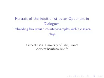 Portrait of the intuitionist as an Opponent in  Dialogues.  Embedding brouwerian counter-examples
