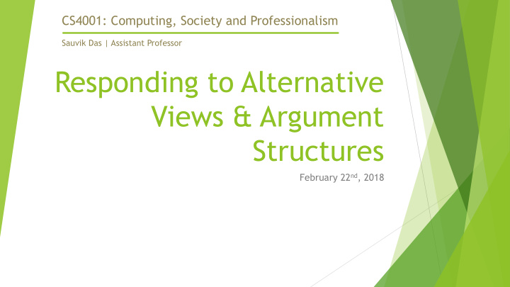 responding to alternative views argument structures