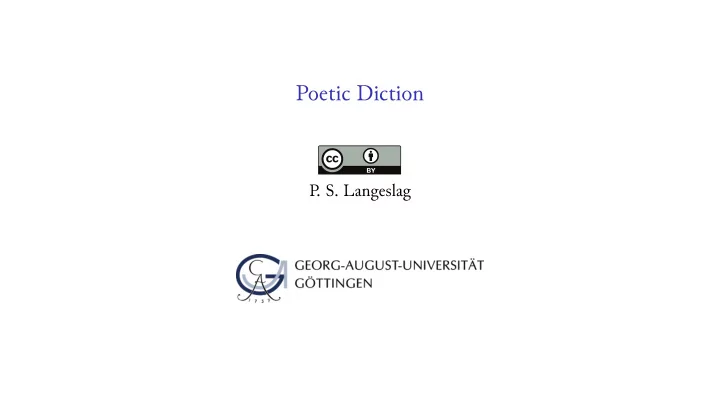 poetic diction