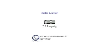 Poetic Diction  P  . S. Langeslag The Dictionary of Old English Corpus  3060 Texts  Table 1: