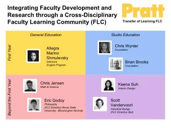 Integrating Faculty Development and  Research through a Cross-Disciplinary  Faculty Learning