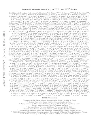 arXiv:1710.07922v2  [hep-ex]  8 Mar 2018 Y. Hu 1 , G. S. Huang 50 , 40 , J. S. Huang 15 , X. T.