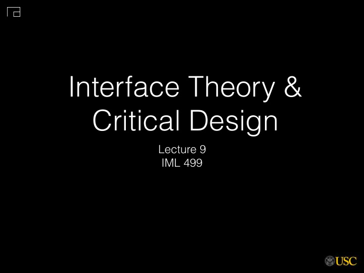 interface theory critical design