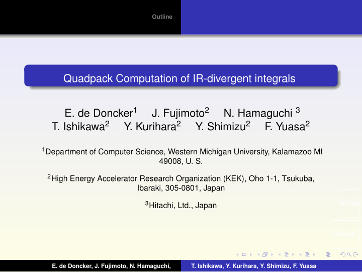 quadpack computation of ir divergent integrals