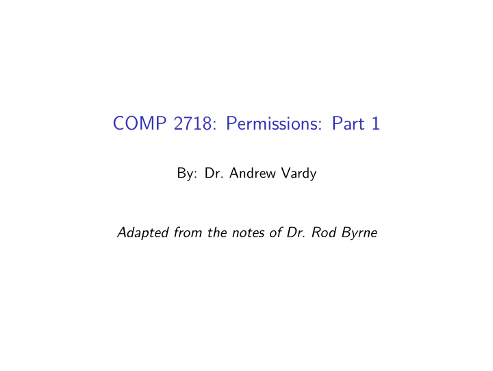 comp 2718 permissions part 1