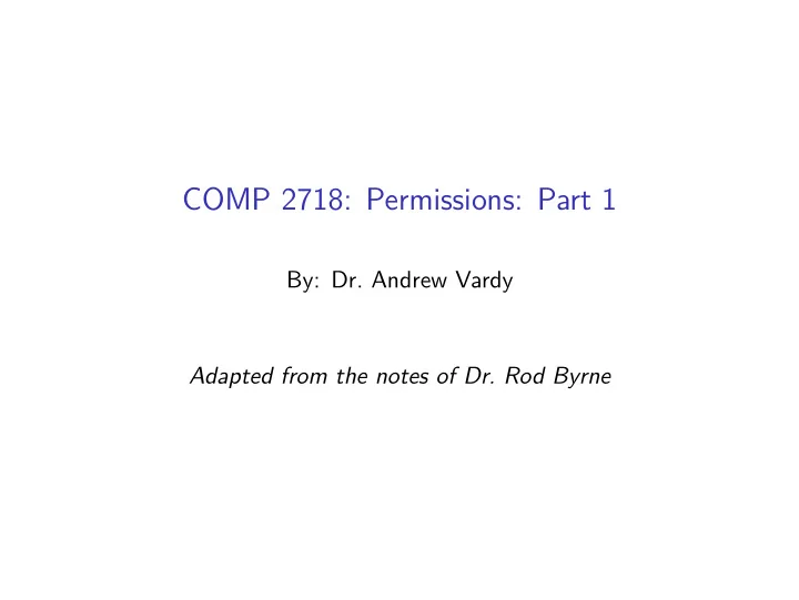 comp 2718 permissions part 1