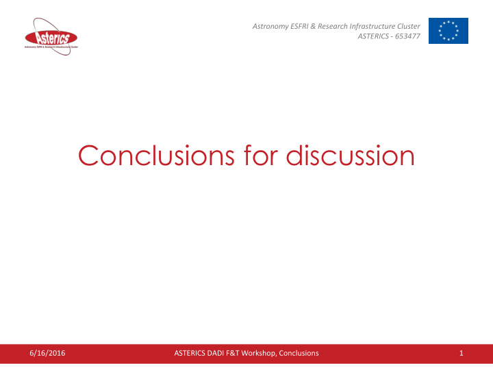 conclusions for discussion