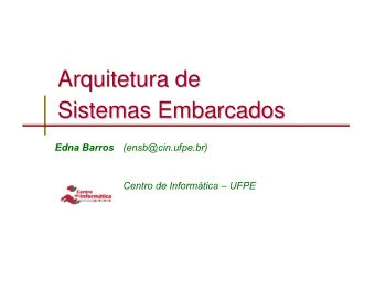 Arquitetura de  Arquitetura de  Sistemas Embarcados  Sistemas Embarcados