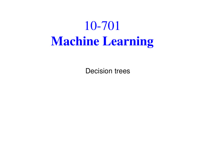 10 701 machine learning