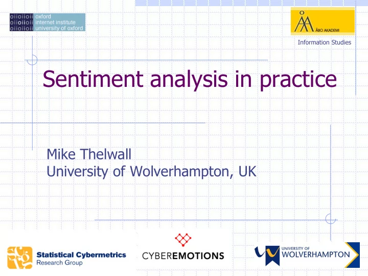 sentiment analysis in practice