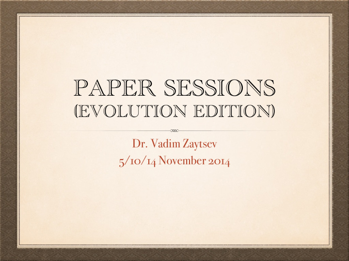 paper sessions
