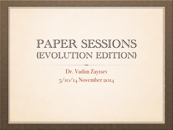paper sessions