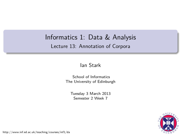 informatics 1 data analysis