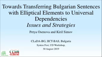 Towards Transferring Bulgarian Sentences  with Elliptical Elements to Universal  Dependencies