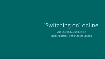 Sichig  lie  Sara Santos, Maths Busking Bozidar Butorac