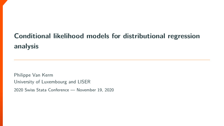 conditional likelihood models for distributional