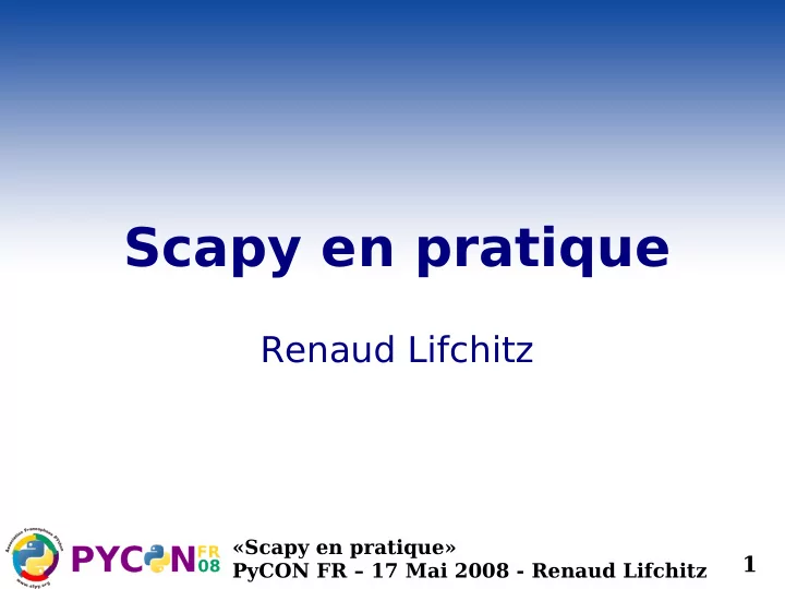 scapy en pratique