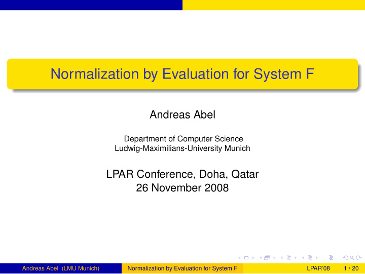 normalization by evaluation for system f