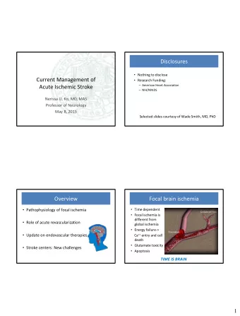 Disclosures  Nothing to disclose  Current Management of  Research Funding:  American Heart
